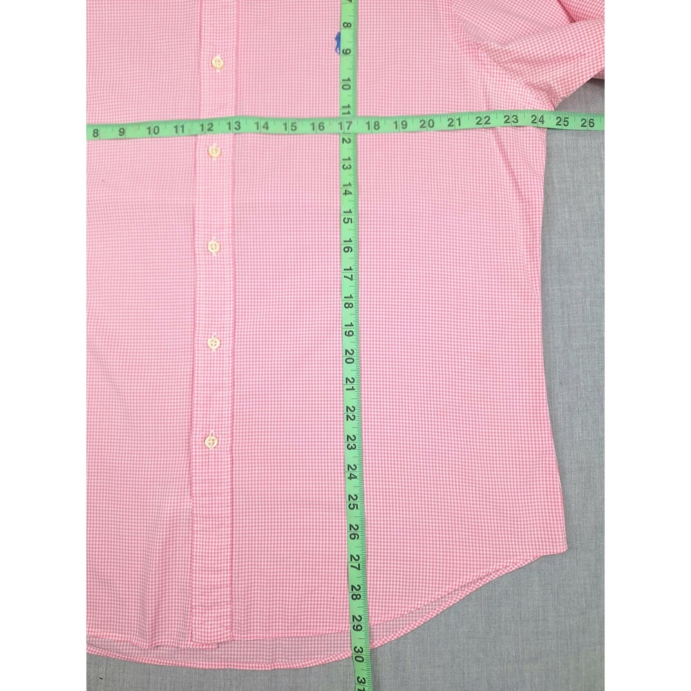 Ralph Lauren Mens Gingham Button Down Shirt Pink White Long Sleeve Size L - Picture 3 of 7